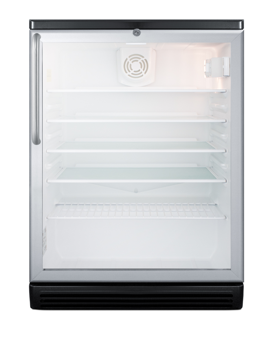 Commercially listed 5.5 cu.ft. built-in undercounter beverage center in a 24